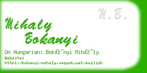 mihaly bokanyi business card